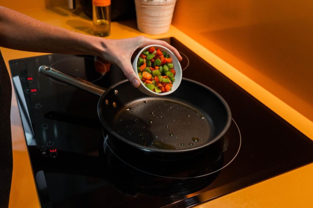 Cooking on a non-stick pan 